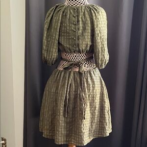 Moon River Textured Olive Dress